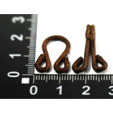 Крючки бельевые с пет.бол. обтянутый тканью 20х14мм(прод по 20) коричневы