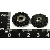 Кнопка потайная пластик/никель d18 мм черн. (прод по 20)