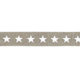 Лента лампасная (уп.45) с люрексом ш.19-20мм Звезды белые серебро желтое