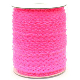 Резинка ажурная декоративная (уп.50ярд)шир.23мм розовый неоновый