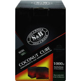 Уголь кокосовый для кальяна S&B 1000гр. 72кубиков 25*25*25мм Индонезия *12 0366