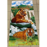 Полотенце пляжное вафельное 80х150см  82800 B (прод по 12) тигр