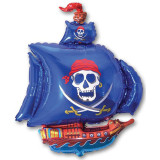 Шары фольга 1207-1043 Корабль пиратский синий 70см*100см 28