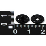 Кнопка потайная диам.10мм пластм. нейлон черный (прод по 20)