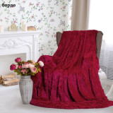 Плед искусст.мех ЕВРО 220х240 бордо 2636