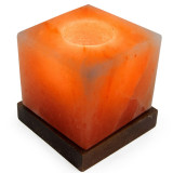 Соляной подсвечник Куб 1 кг, в комплект входит свеча 0367