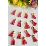 Кисточки замш. с колпачком золото 3,8см (20шт) SF-1653 коралл №6062