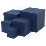 Коробка подар. 5в1 WOW-эффект Рогожка куб 210*210*210 синий 4561