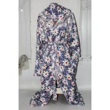 Халат жен. махровый (48-56) (прод по 5) Ромашка серый