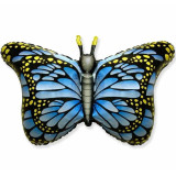 Шары фольга Бабочки крылья голубые 70см*100см (28