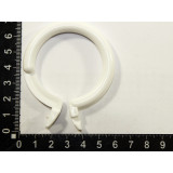 Кольца для карнизов с зажимом d 3,7см (уп 50шт) белый/пластик