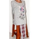 Пижама жен (кофта+штаны) 46-56р (прод по 6) серый