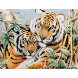 Мозаика со стразами 45х35 без рамы SEG 74847 тигры