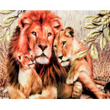 Мозаика со стразами 45х35 без рамы SEG 74840 львы