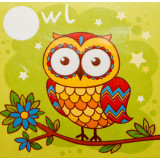 Мозаика со стразами 25х25 без рамы YCC 21068 сова