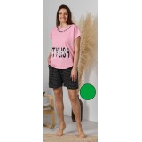 Пижама женс. Nicoletta 28020 (футболка+шорты) (L-3XL) (прод по 4)