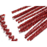 Проволка д/плетения с ворсом (синель/шенил) 0,6х30см В 010 люрекс красный