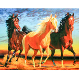 Мозаика со стразами 50х65 на рамке AGK 73588 лошади