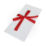 Конверт подарочный д/денег с бантом Ромб белый/красная лента 0965