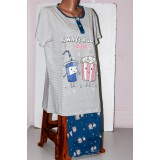 Пижама жен Guli (футболка+бриджи) (48-56) (прод по 5) серая полоски