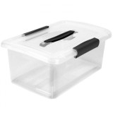 Ящик для хранения Keeplex с защелками и ручкой 9л 37*27,4*14,8см*6 прозр кристалл 7407