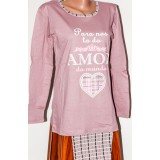 Пижама жен (кофта+штаны) 46-56р (прод по 6) т.розовая