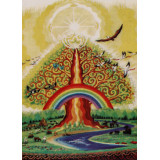 Мозаика со стразами 20х30 на рамке JS24430 радужное дерево