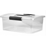 Ящик для хранения Keeplex с защелками и ручкой 11л 35*23,5*22,2см*6 прозр кристалл 7421