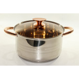 Кастрюля Kaisa villa нер/сталь 5-тислой/дно внутр/шкала затемн/крышка ручки/зол.4,7лKV-1022 1911