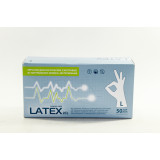 Перчатки Латексные н/о н/с текстур 6,4г двойного хлорирования TG р. L (прод по 50) натур 5236