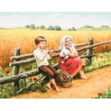 Картина рисование по номерам 50х65 X6361 дети в поле