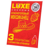 Презерватив Luxe Красноголовый мексиканец (Клубника) (3шт)*48 Китай 7090