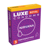 Презерватив LUXE ROYAL  гладкие с увеличенным количеством силик.смазки Nirvana (3шт)*24 Китай 4005