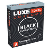 Презерватив LUXE ROYAL Black Collection гладкие черные (3шт)*24 Китай 3992