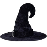Шляпа Ведьмы 1501-5848 Люкс черная бархат 38см 5861