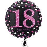 Шар фольга 1202-2723 HB Sparkling Birthday 18 pink  45см (18