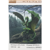 Картина рисование по номерам 40х30 KTL 7419 зеленый дракон