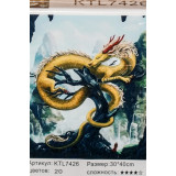 Картина рисование по номерам 40х30 KTL 7426 золотой дракон
