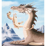 Картина рисование по номерам 40х50 X 6424 дракон и дракончик
