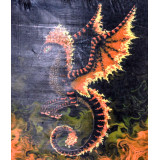 Мозаика со стразами 40х50 на рамке GLE77668 огненный дракон