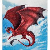 Мозаика со стразами 30х40 на рамке GLD62103 красный дракон