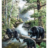Картина рисование по номерам 50х65 X6358 медведи в лесу