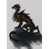 Картина рисование по номерам 20х30 RAS2467 дракон на скале