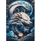 Картина рисование по номерам 20х30 RAS2478 белый дракон и лиса