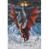 Картина рисование по номерам 20х30 RAS2468 красный дракон и горы