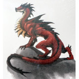 Мозаика со стразами 30х40 на рамке GLD62099 красный дракон