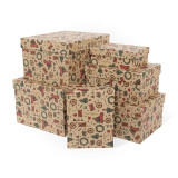 Коробка подарочная крафт бумага Новогодний Карнавал 210х170х110 7736