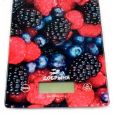 Весы Добрыня кухонные DO-3010E 5кг (20х14,5см) ягоды 6580