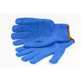 Перчатки акрил. зимние с ПВХ цвет василек 7 кл. вязки AC31Pd р9 (прод по 10)*100