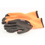 Перчатки латекс зимние с рельеф. покр. 10 кл. вязки оранж-черн р10 (прод по 5) арт.ac32wl*100